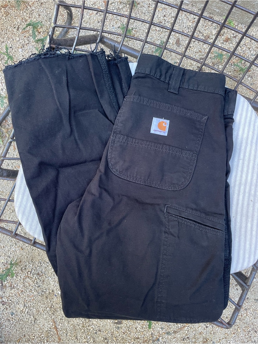 Carhartt Womens Black Cargo Work Pants with Patch Pocket